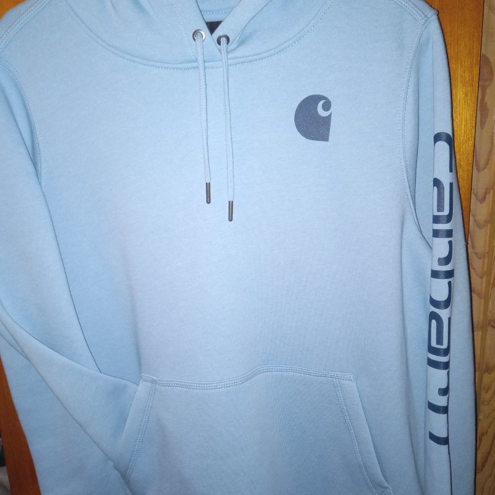 Carhartt Women's Pullover Hoodie Blue XL NWT Small Logo